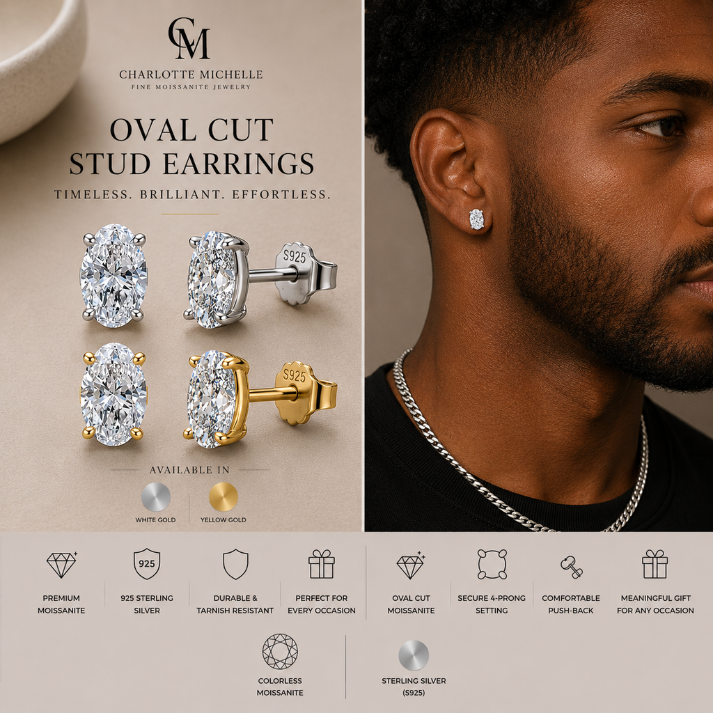 Oval Cut Stud Earrings