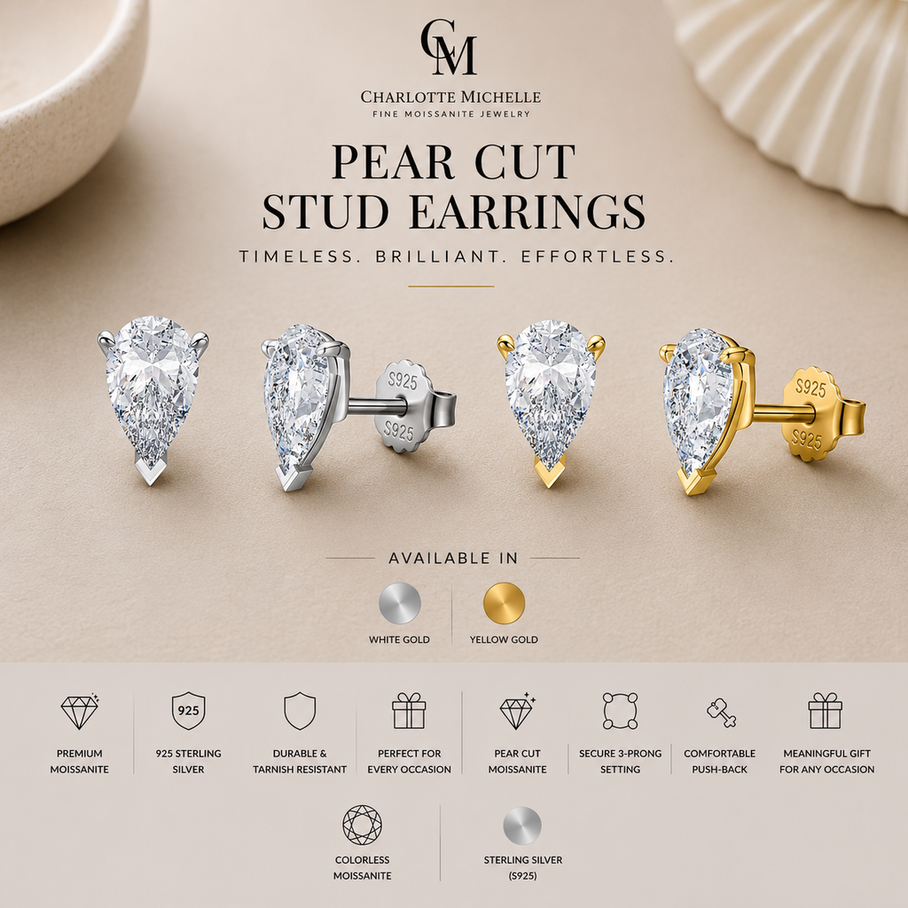 Classic Pear Stud Earrings