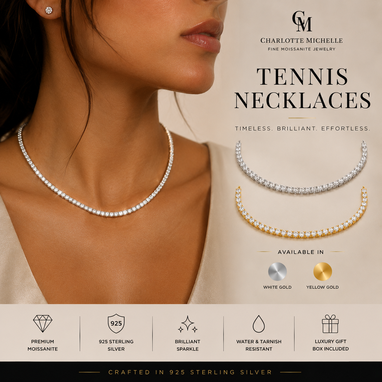Round Tennis Necklace