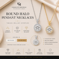 Round Halo Pendant Necklace