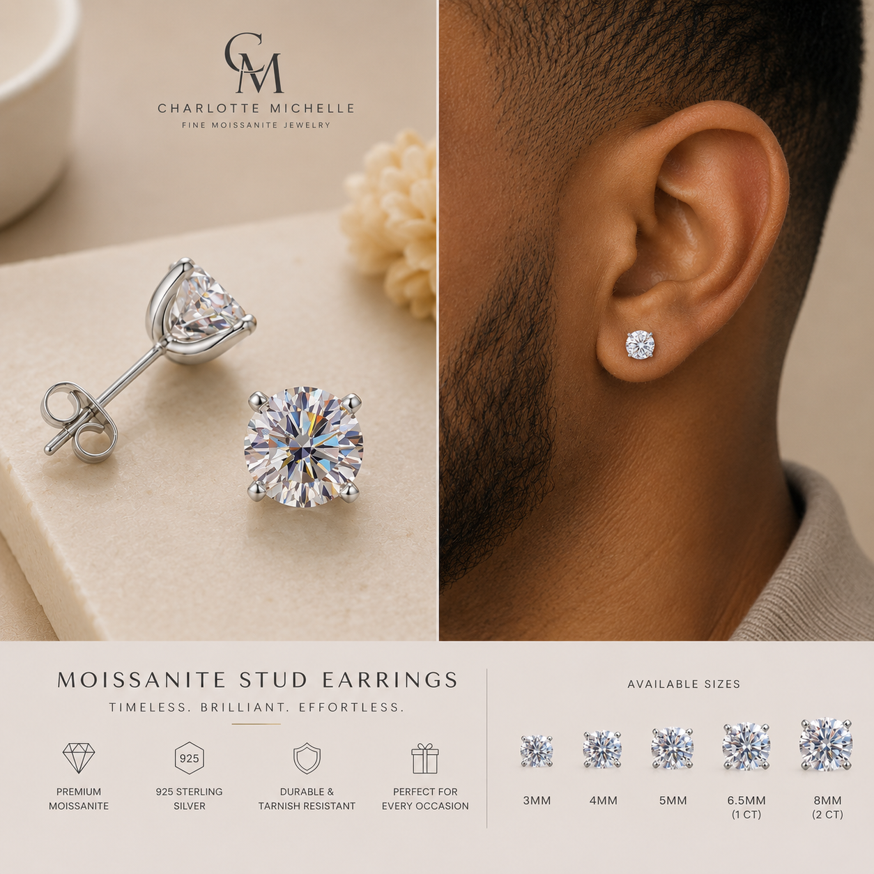 Round Stud Earrings