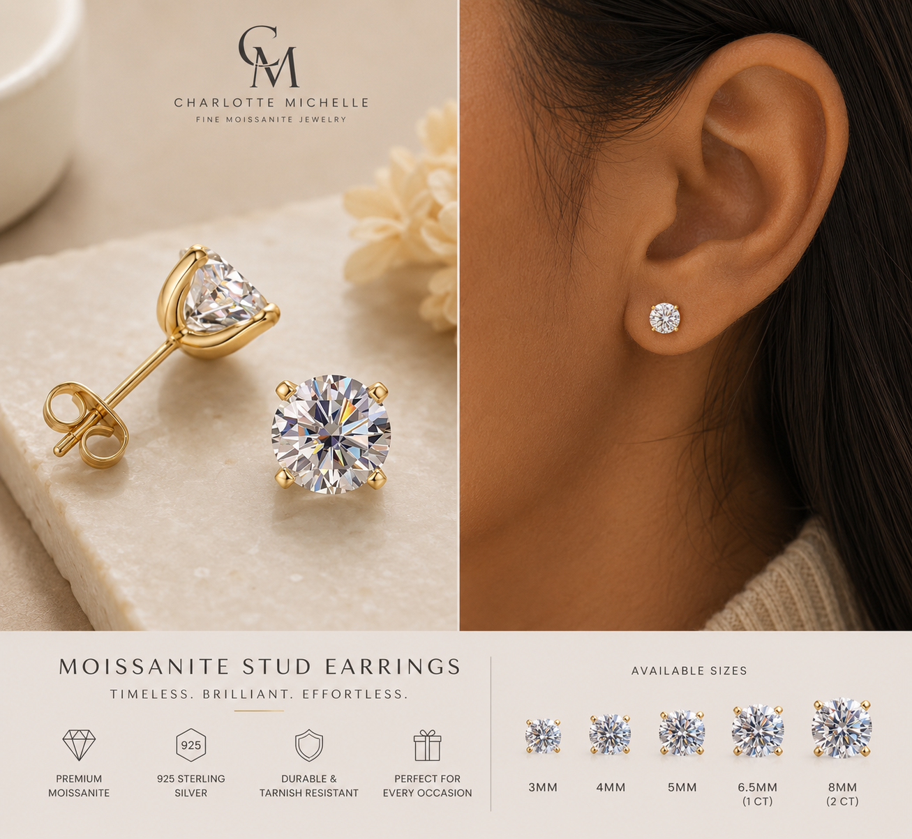 Round Stud Earrings