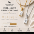 Emerald Cut Solitaire Pendant Necklace