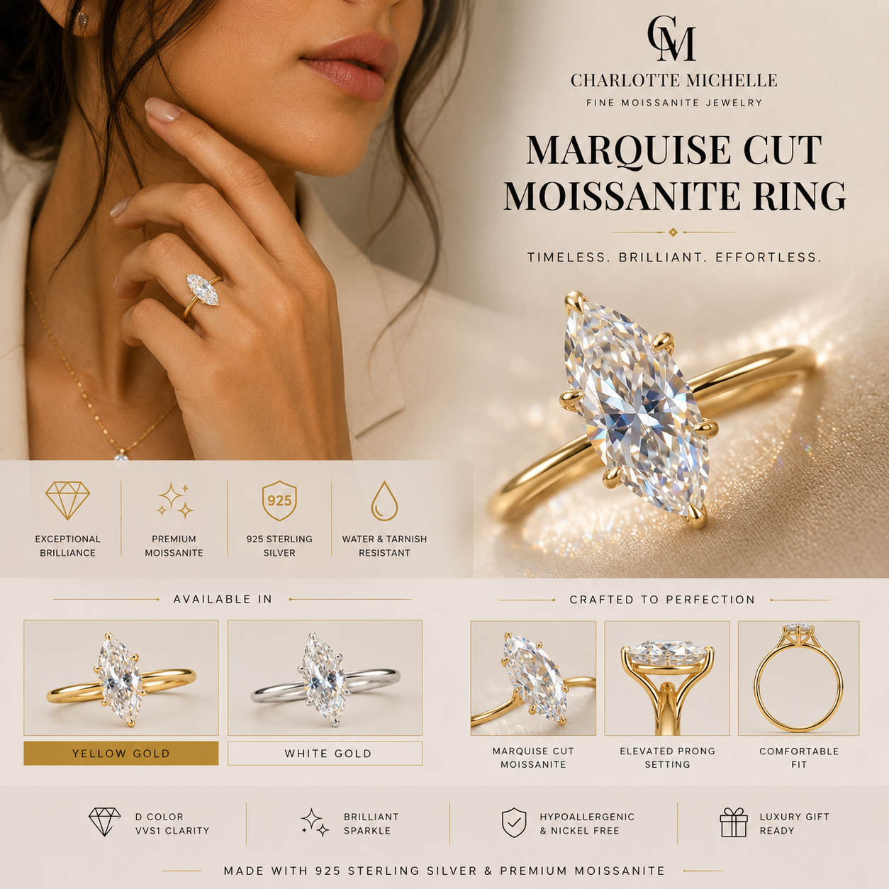 Marquise Cut Solitaire Ring
