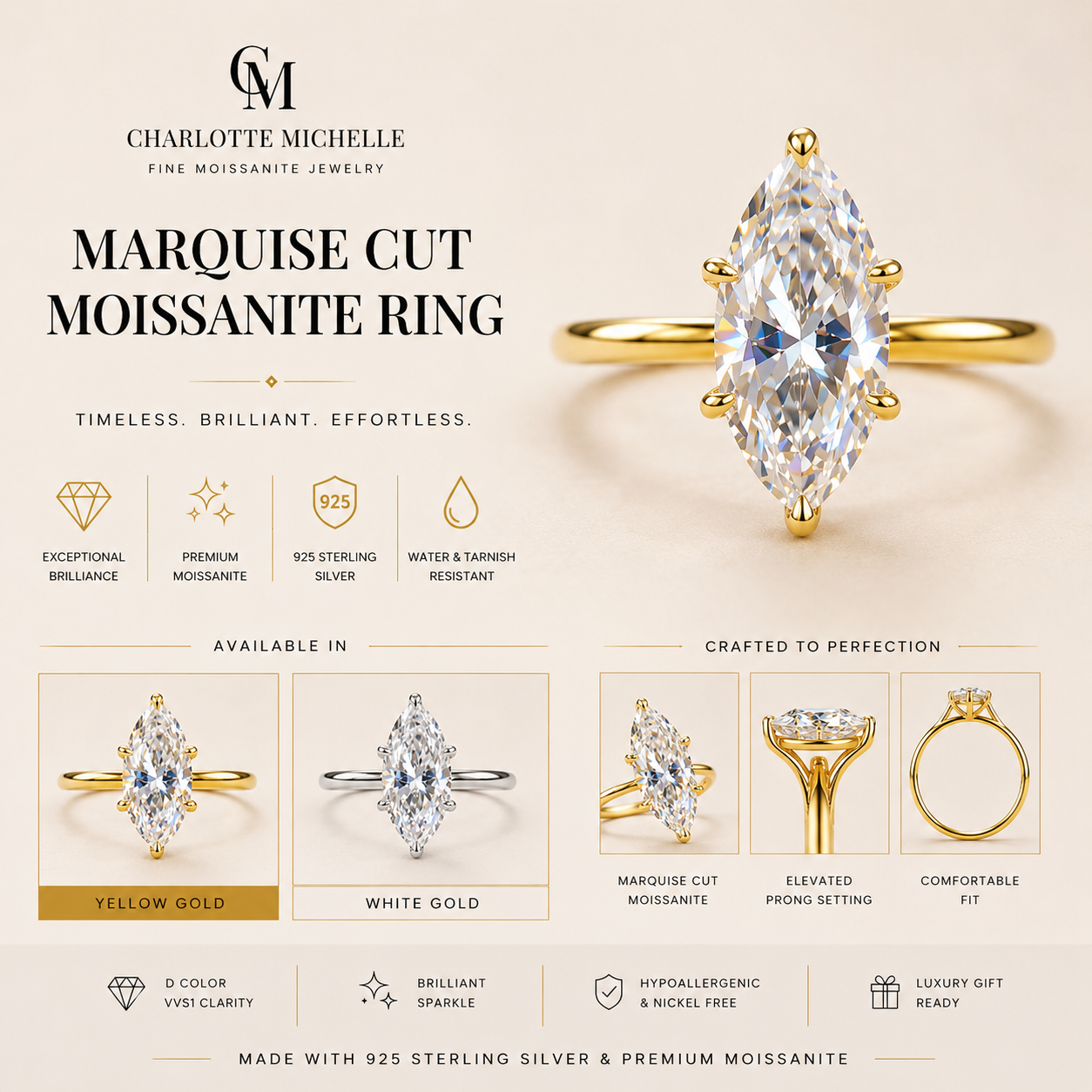 Marquise Cut Solitaire Ring