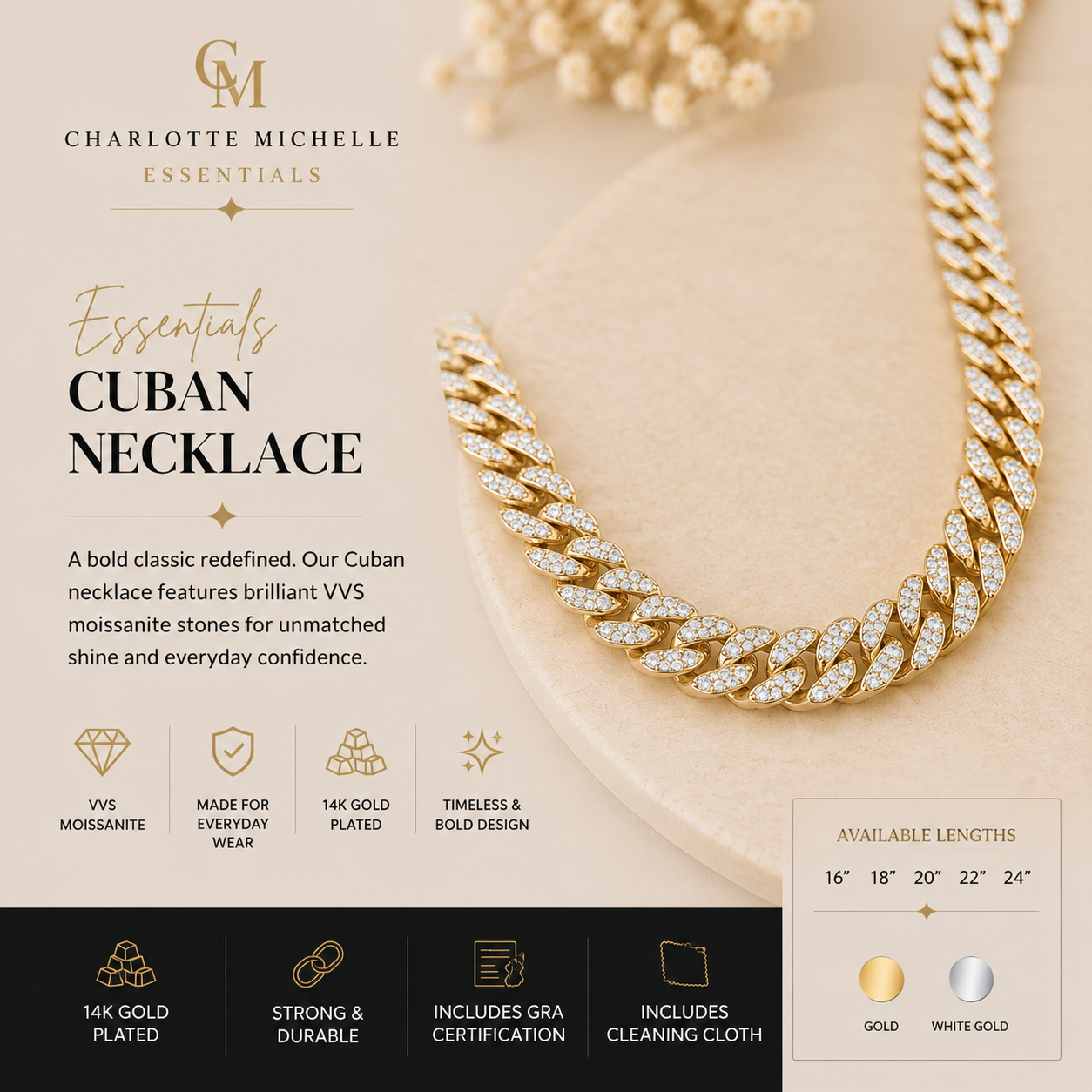 Essentials Cuban Necklace (Gold Plated)